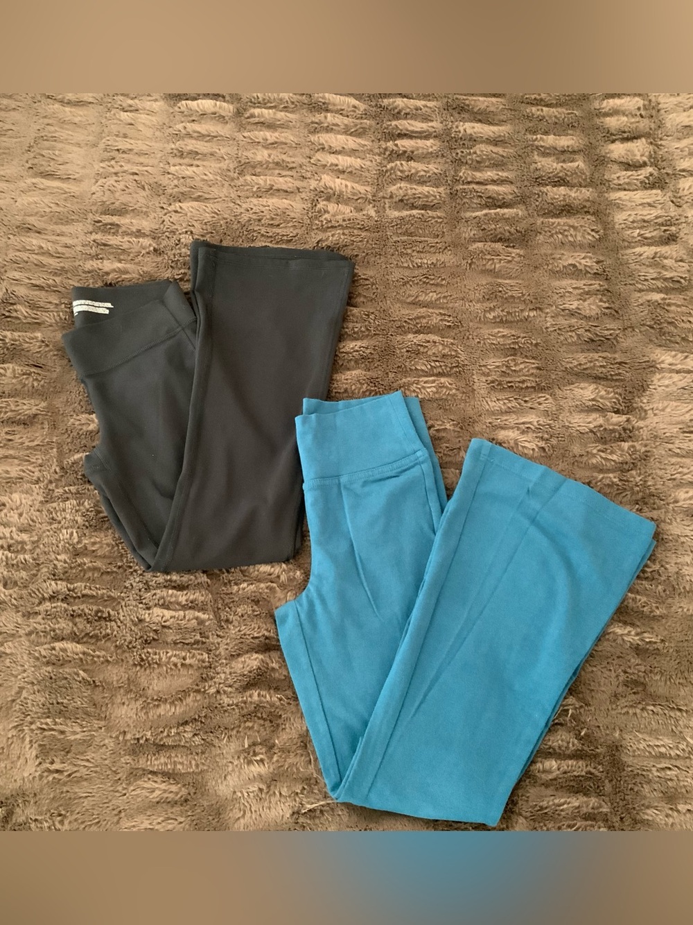 Kids Stretch Flare Leggings (2pack) Color Teal and Black size 7